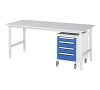 Mesa de trabajo con cajonera buck rodante con 4 cajones 1 x 90, 2 x 120, 1 x 140 mm