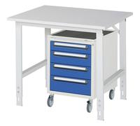 Mesa de trabajo con cajonera buck rodante con 4 cajones 1 x 90, 2 x 120, 1 x 140 mm