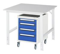 Mesa de trabajo con cajonera buck rodante con 4 cajones 1 x 90, 2 x 120, 1 x 140 mm