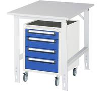 Mesa de trabajo con cajonera buck rodante con 4 cajones 1 x 90, 2 x 120, 1 x 140 mm