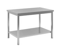 Mesa de trabajo de acero inoxidable eurokraft basic, 1 balda completa