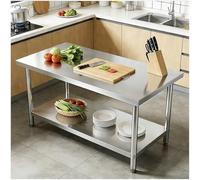 Mesa de Trabajo de Acero Inoxidable,Mesa de preparación,Isla de Cocina,Aparador,Resistente for Uso en Exteriores,Restaurantes,Hoteles,Talleres,Cocinas(Option 1,100x40cm/39.37x15.75in)