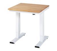 Mesa de trabajo de altura regulable eléctricamente, carga máx. 300 kg RAU, altura 720 - 1120 mm, tablero de haya maciza