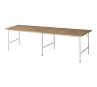 Mesa de trabajo, de altura regulable RAU, armazón de 30 x 30 mm, tablero de haya maciza