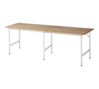 Mesa de trabajo, de altura regulable RAU, armazón de 30 x 30 mm, tablero de haya maciza