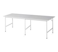 Mesa de trabajo, de altura regulable RAU, armazón de 30 x 30 mm, tablero revestido de melamina