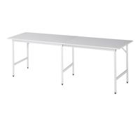 Mesa de trabajo, de altura regulable RAU, armazón de 30 x 30 mm, tablero revestido de melamina