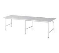 Mesa de trabajo, de altura regulable RAU, armazón de 30 x 30 mm, tablero revestido de melamina