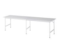 Mesa de trabajo, de altura regulable RAU, armazón de 30 x 30 mm, tablero revestido de melamina