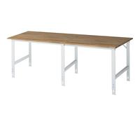 Mesa de trabajo, de altura regulable RAU, armazón de 60 x 30 mm, tablero de haya maciza