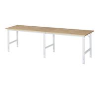 Mesa de trabajo, de altura regulable RAU, armazón de 60 x 30 mm, tablero de haya maciza