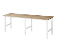 Mesa de trabajo, de altura regulable RAU, armazón de 60 x 30 mm, tablero de haya maciza