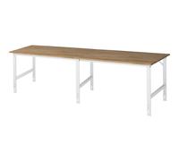Mesa de trabajo, de altura regulable RAU, armazón de 60 x 30 mm, tablero de haya maciza