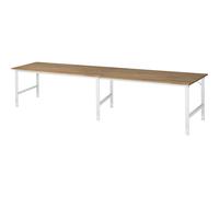 Mesa de trabajo, de altura regulable RAU, armazón de 60 x 30 mm, tablero de haya maciza