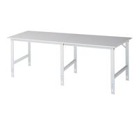 Mesa de trabajo, de altura regulable RAU, armazón de 60 x 30 mm, tablero revestido de melamina