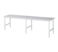 Mesa de trabajo, de altura regulable RAU, armazón de 60 x 30 mm, tablero revestido de melamina