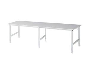 Mesa de trabajo, de altura regulable RAU, armazón de 60 x 30 mm, tablero revestido de melamina