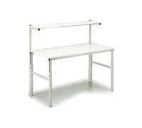 Mesa de trabajo ESD con estante Treston, altura 650 - 900 mm