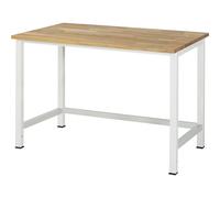 Mesa de trabajo para puesto de trabajo modular Serie 900 RAU, altura 825 - 1025 mm, tablero de haya maciza