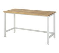Mesa de trabajo para puesto de trabajo modular Serie 900 RAU, altura 825 - 1025 mm, tablero de haya maciza