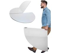 Mesa de trabajo plegable de 200 cm, mesa redonda ajustable para comedor/juego con fácil almacenamiento, 120-200 cm de diámetro, acabado blanco para uso en interiores y exteriores