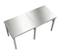 Mesa de trabajo plegable de acero inoxidable, mesa trabajo acero al aire libre alimentos alta resistencia 100-180cm restaurante cocina comercial, mesa de comedor plegable Isla cocina(100x70x75cm)