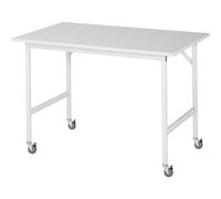 Mesa de trabajo, rodante tablero de melamina, grosor 22 mm, 30 x 30 mm