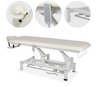 Mesa de tratamiento Fortis 1, ajuste eléctrico, control remoto manual, barra de control de pie, reposacabezas, estante para brazos k707 marfil