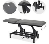 Mesa de tratamiento Fortis 2, ajuste eléctrico, mando a distancia manual, cojín para la cabeza, gris k722