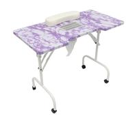 Mesa de uñas con aspiración, mesa de manicura de PVC con bolsa de transporte, 3 bolsas para el polvo y 4 ruedas universales, 95 × 48 × 72,5 cm, para casa, estudio, peluquería
