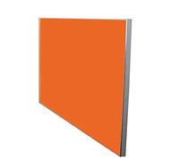 Mesa decorativa de escritorio moderna con diseño plegable y borde de aluminio para uso versátil. Mesa de comedor de hoja caduca en naranja brillante persiguiendo el amanecer