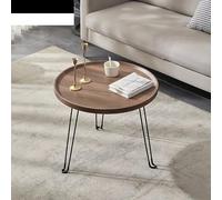 Mesa decorativa pequeña y moderna de mediados de siglo, mesa auxiliar de madera resistente con superficie ancha y marco de metal, mesa de cóctel versátil para sala de estar, comedor, decoración del