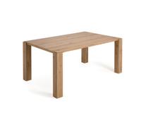 Mesa Deyanira con chapa de roble y patas de roble macizo, 160 x 90 cm