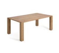 Mesa Deyanira con chapa de roble y patas de roble macizo, 200 x 100 cm