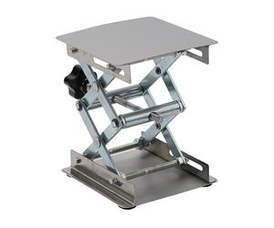 Mesa elevadora ajustable de acero inoxidable para laboratorio y carpintería con control de altura manual para mejorar la eficiencia y durabilidad