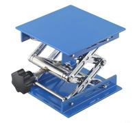 Mesa elevadora de aluminio ajustable, soporte de tijera manual, plataforma de trabajo de óxido de 150 x 150 mm, altura ajustable para experimentos científicos y equint