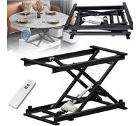 Mesa elevadora de tijera eléctrica con control remoto, altura ajustable para comedor, café y oficina en casa, plataforma de trabajo versátil