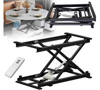 Mesa elevadora eléctrica con control remoto, altura ajustable, capacidad de carga de 60 kg, diseño de tijera, mesa eléctrica moderna para el hogar y la oficina