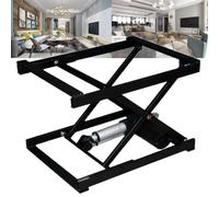 Mesa elevadora eléctrica de tijera - Plataforma de elevación eléctrica ajustable en altura con control remoto inalámbrico, plataforma de trabajo plegable con marco de hierro para escritorio de