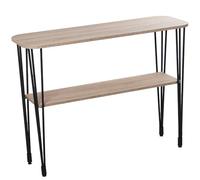 MESA ENTRADA MADERA CL. ROBLE+72288 PATAS METAL NEGRO, MONT_120X40X91CM BALDA:106X28X1,8C