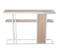 MESA ENTRADA MADERA COLOR ROBLE/METAL BLANCO_120X25X82CM