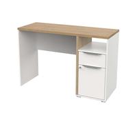 Mesa escritorio acces color roble hamilton y blanco mate 117 cm
