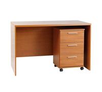 Mesa escritorio clásica con cajonera 120x75x60cm color cerezo 120 cm