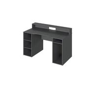 Habitdesign Mesa Gamer, Mesa de Ordenador, Modelo Ozone, Acabado en Gris Antracita, Medidas: 136 cm (Largo) x 67 cm (Ancho) x 73-88 cm (Alto)