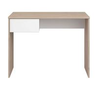 Mesa escritorio juvenil child 1 cajón roble jackson y blanco mate habitación dormitorio infantil mueble 94x71x50 cm