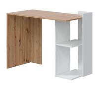 Mesa Escritorio Kenia 100 cm en Melamina Diseño Elegante y Funcional Roble Nodi y Blanco Artik