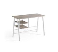Mesa escritorio mdf - modelo laure - 2 estantes - estructura metal 120 x 75 x 45 cm