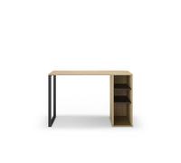 Mesa escritorio nico 3 con huecos color roble y pata negra