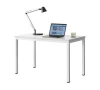 Mesa escritorio odense rectangular acero/aglomerado 75 x 120 x 60 cm - blanco [en.casa]