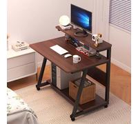 Mesa, Escritorio Pequeño con Soporte, Escritorio de Estudio, Escritorio de Estilo Moderno y Simple para Oficina en Casa (Color : Walnut Color, Size : 23.6in/60cm)